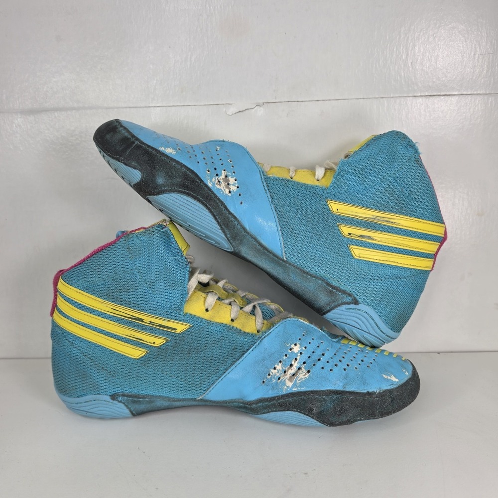 2012 Adidas Adizero Sydney Rare Wrestling Shoes Size 9 Teal Boxing MMA No Zipper - Picture 8 of 8